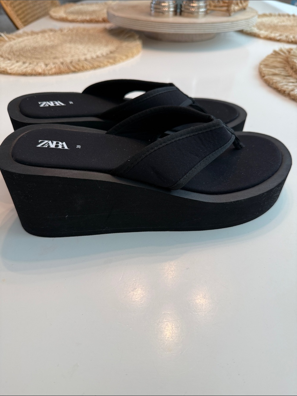 Zara Black Foam Platform Thong Sandals - Picture 5 of 5
